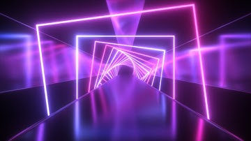 Future Neon Laser Twist Squares Fluorescent Ultraviolet Lights Tunnel 4K DJ Visuals Loop Background
