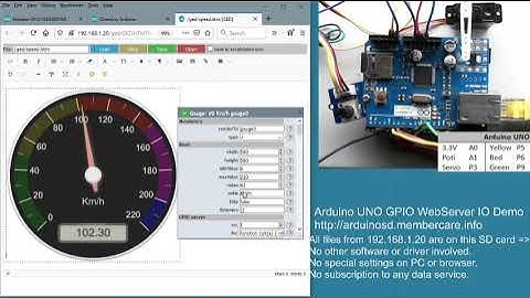 Arduino UNO GPIO Web Server Gauges CMS