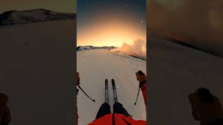 Epic Volcanic Ski Run Through Erupting Steam Vents at Sunrise!