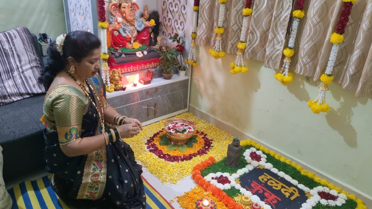 माझं हळदी कुंकू..🟡🔴दिवसभर मस्त घर सजवल..😍काय वान दिले..😃