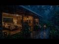 Midnight Forest Rain Sounds Outside the Cozy Cabin | Dark, Cozy Sounds for Deep Sleep