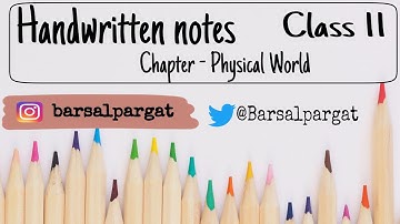 Handwritten Notes | Class 11 | Physics | Chapter 1 | Physical World