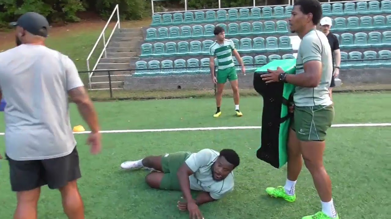 Rugby Hit, Clear, Seal. Get the ball out and beat next defender!.  Rugby Attack!  @ Life University