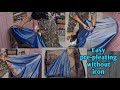 Easy saree pre-pleating without iron/saree pre-pleating for slim look /silksaree folding steps