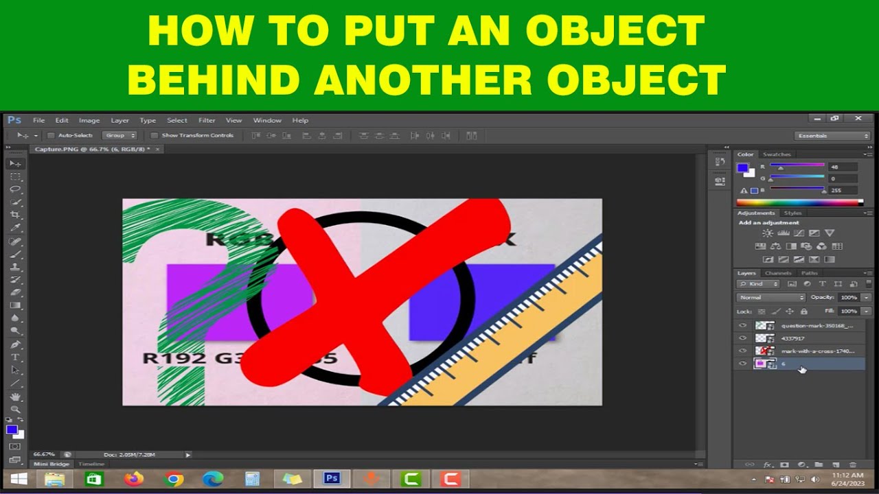 HOW TO MOVE ONE OBJECT BEHIND OTHER OBJECT IN PHOTOSHOP - YouTube