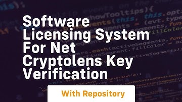 Software licensing system for net cryptolens key verification
