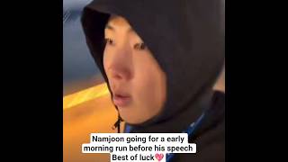 namjoon going for a early morning run before his speech🩷 #namjoon #rm #bts screenshot 4