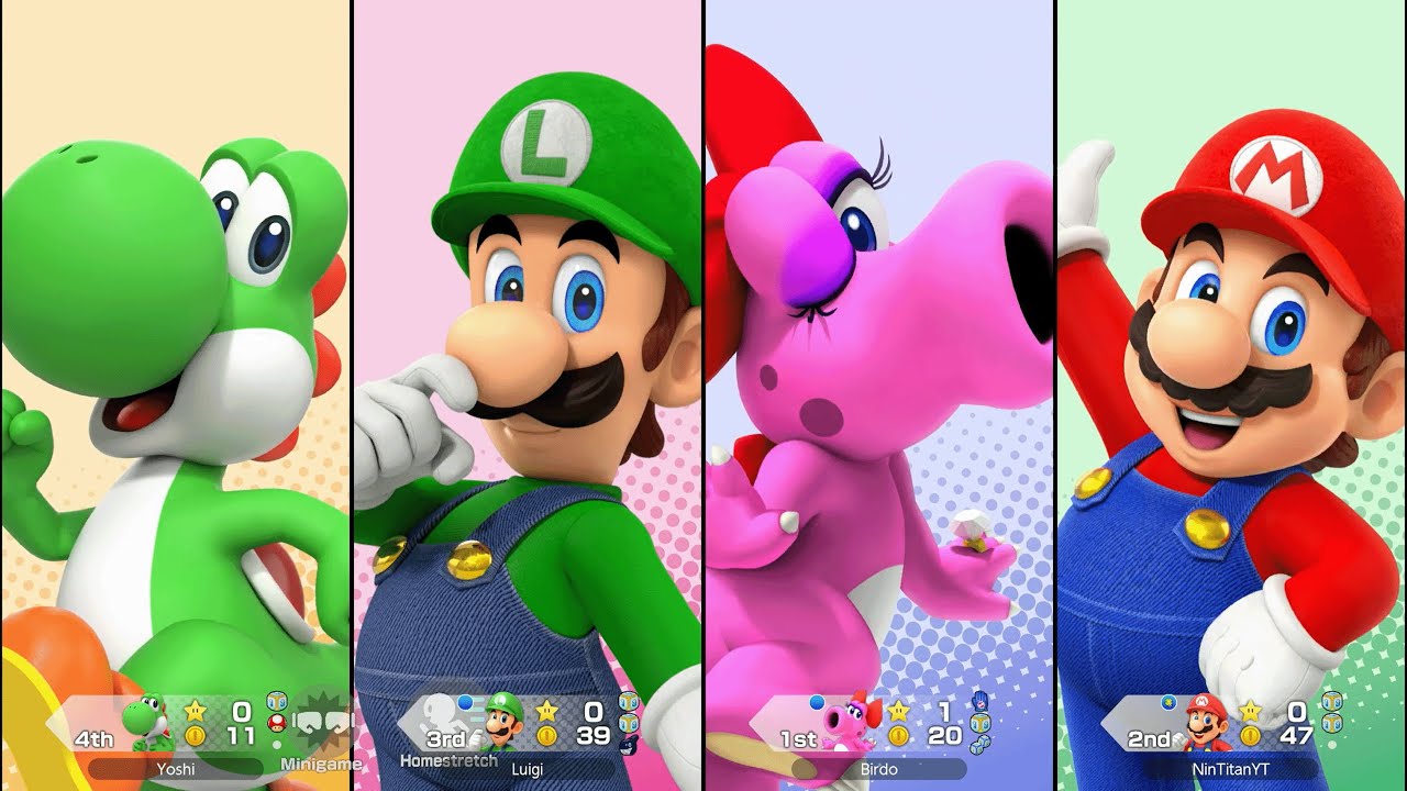 Super Mario Party Jamboree - Mario vs Luigi vs Birdo vs Yoshi - Goomba Lagoon