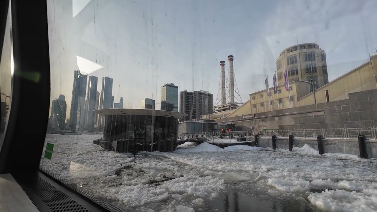 Прогулка на электросудне, маршрут № 1 Киевский - Парк Фили 18 февраля 2026, Москва, Россия Часть 1.