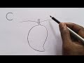 how to draw mango drawing from c letter easy step by step@DrawingTalent