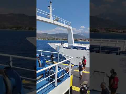 No words.  A child on a flotation device saved by ferry at Antirrio Greece