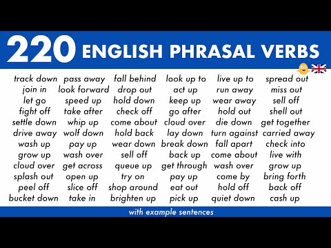 Learn 220 COMMON English Phrasal Verbs with Example Sentences used in Everyday Conversations