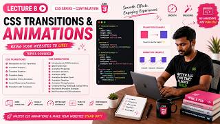 Lecture 8| 🎨 CSS Transitions & Animations Tutorial for Beginners | @keyframes, Hover Effects & More
