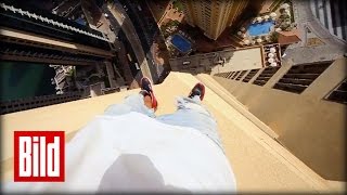 Parkour im 43. Stock - Wahnsinn am Dubai-Wolkenkratzer - insane stunt building jump