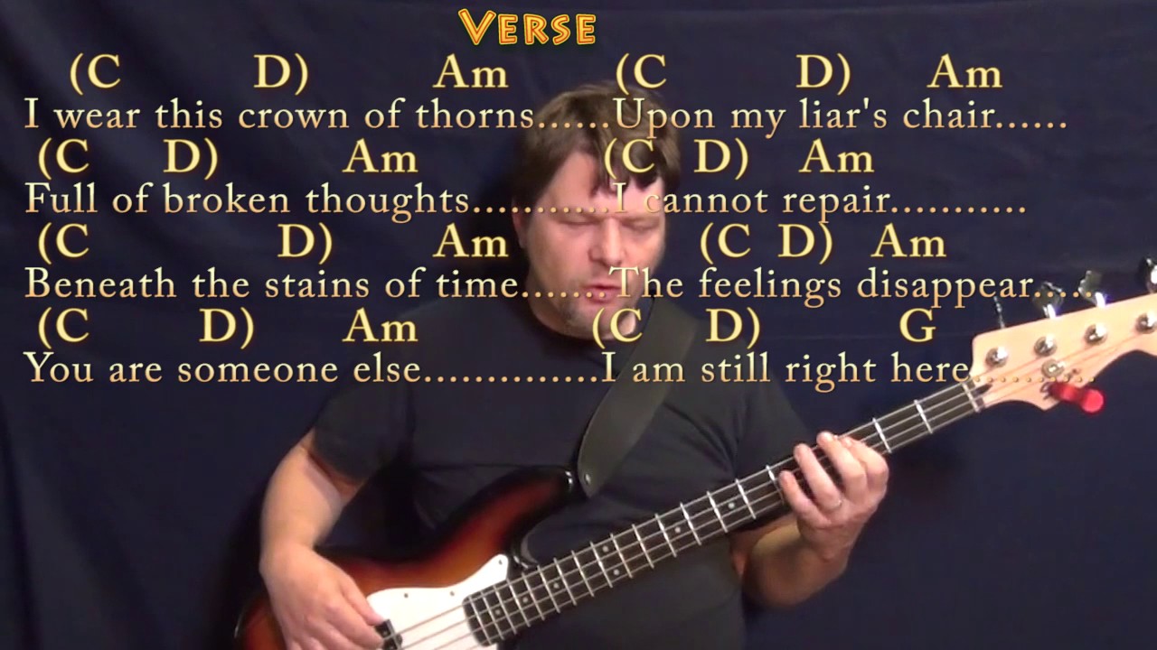 Hurt (Johnny Cash) Bass Guitar Cover Lesson with Chords/Lyrics YouTube