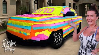 CRAZY STICKY NOTE PRANK ON DAD!! 100,000 STICKY NOTES!! | Slyfox Family