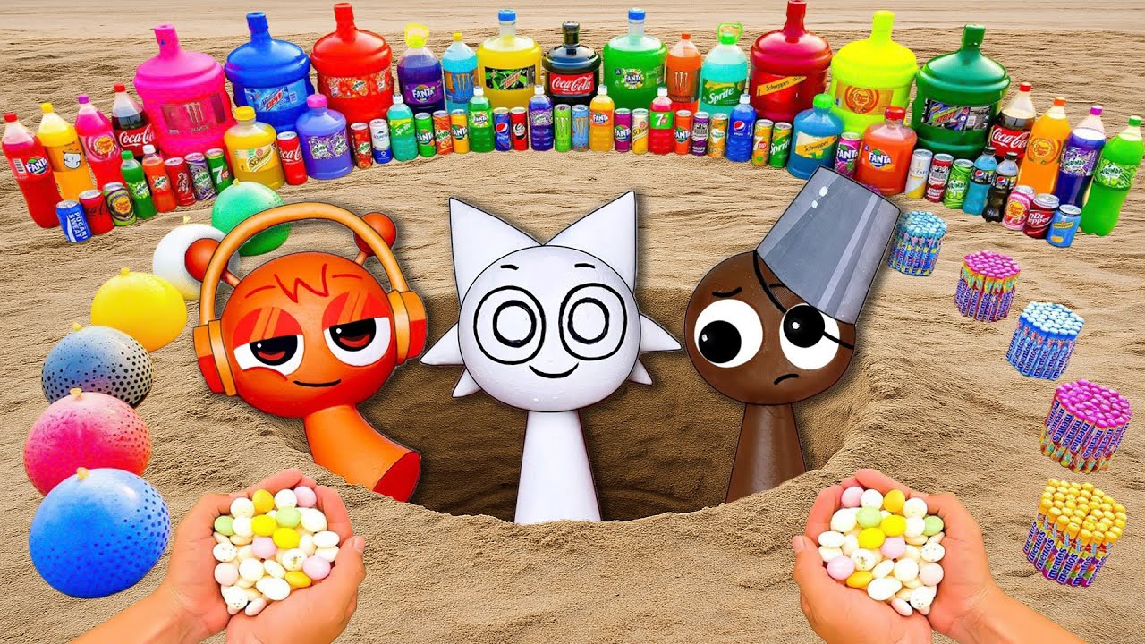 Experiment: How to make SPRUNKI Characters from Cement, Orbeezs, Balloons, Soda and Mentos