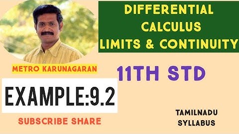 11th Std Maths Example 9.2 Consider the function f(x)= √x  Does lim as x approaches 0 f(x) exists