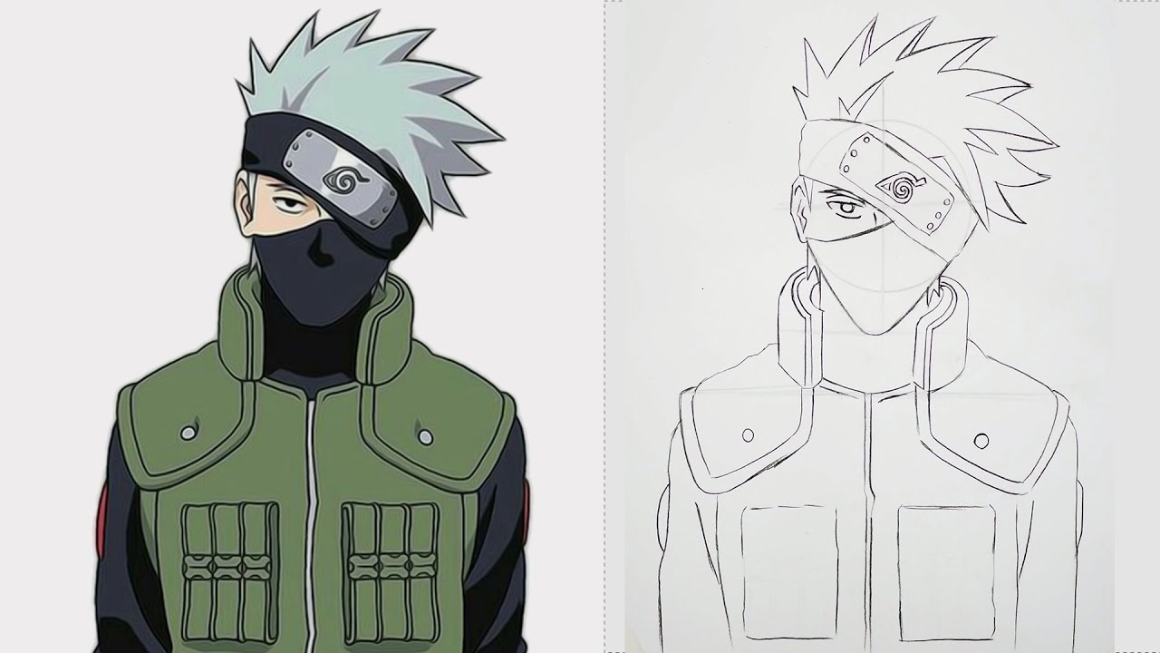 How to Draw Kakashi Hatake from Naruto - Really Easy Drawing