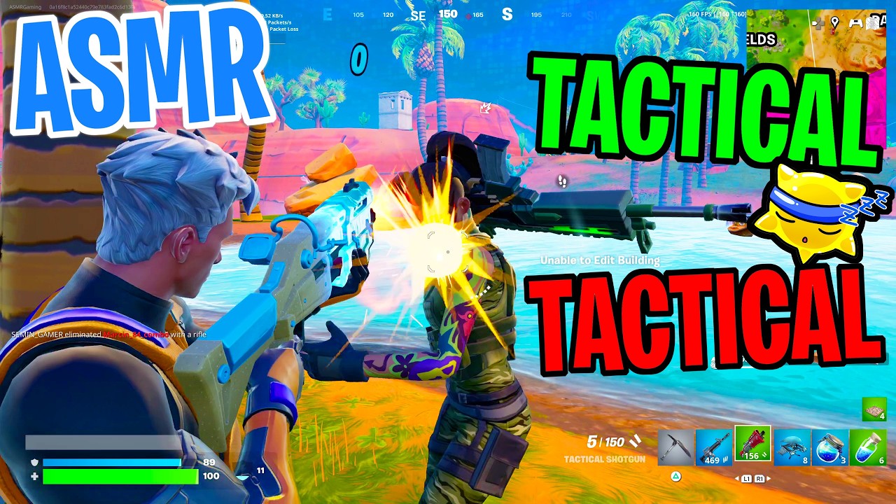 ASMR Gaming 😴 Fortnite Tactical Trigger Word! Relaxing 🎮🎧 Controller Sounds + Whispering 💤
