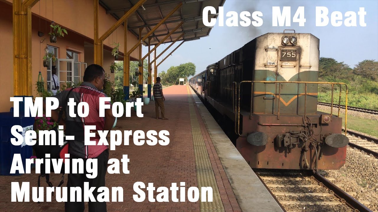 TalaiMannar Pier to Colombo Semi-Express Train Arriving at Murunkan Railway Station