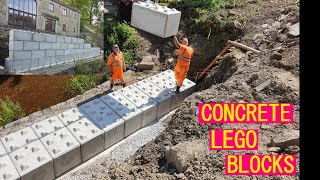 Duplikering dækning Besætte My Concrete Lego Block Retaining Wall Constuction - YouTube