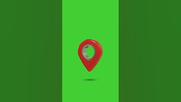 📍3D Red Silver Location Pin on Green Screen Background