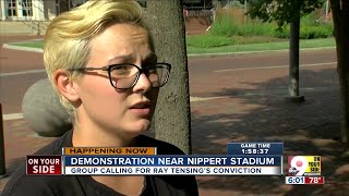 Activists demonstrate near FC Cincinnati game
