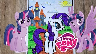 Coloring Page of Princess Cadence in Front of Castle