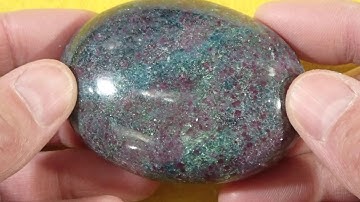 Sparkling Ruby in Fuchsite with Kyanite Soap-Shaped Palm Stone #4