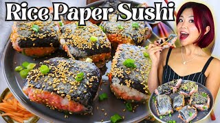 Rice Paper Sushi Rolls Recipe  BEST Rice Paper Hack EVER!!!