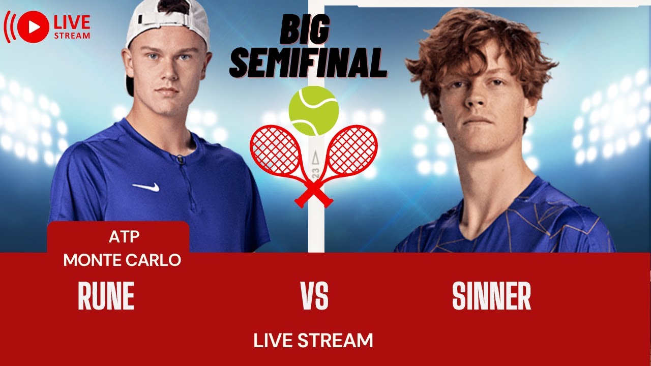 ATP LIVE HOLGER RUNE vs JANNIK SINNER ATP Monte Carlo 2023 Live Tennis MATCH SCORE STREAM