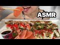 PREMIUM Sushi Party Tray Rolls &amp; Salmon Sashimi ASMR Mukbang *EATING SOUNDS NO TALKING