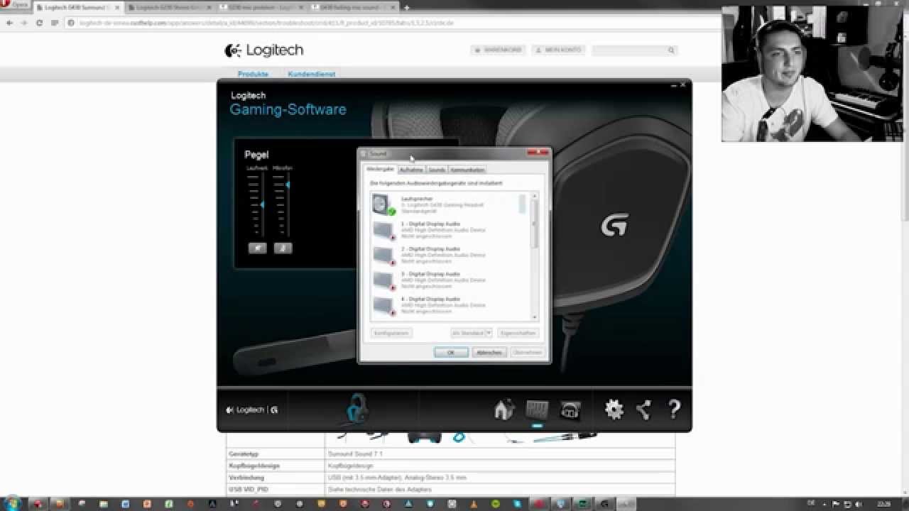 Logitech Headset G430 & G230 Mikrofon & Self-Monitoring Problem / Fix +  Sound-Test GER+ENG - YouTube