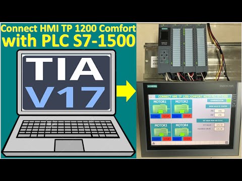 HMI TP 1200 Comfort connect with PLC S7-1500 (Full tutorial)