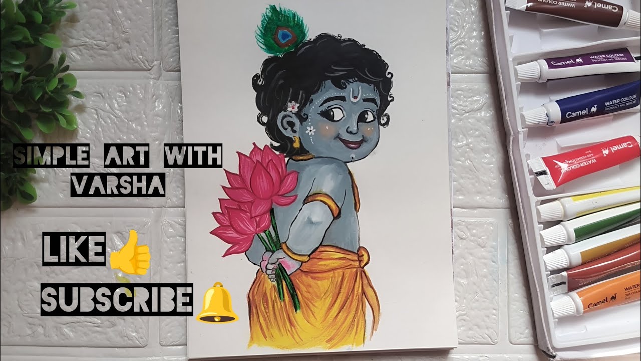 Little Krishna Art 😍🎨 | Magical Brush Strokes ✨ 