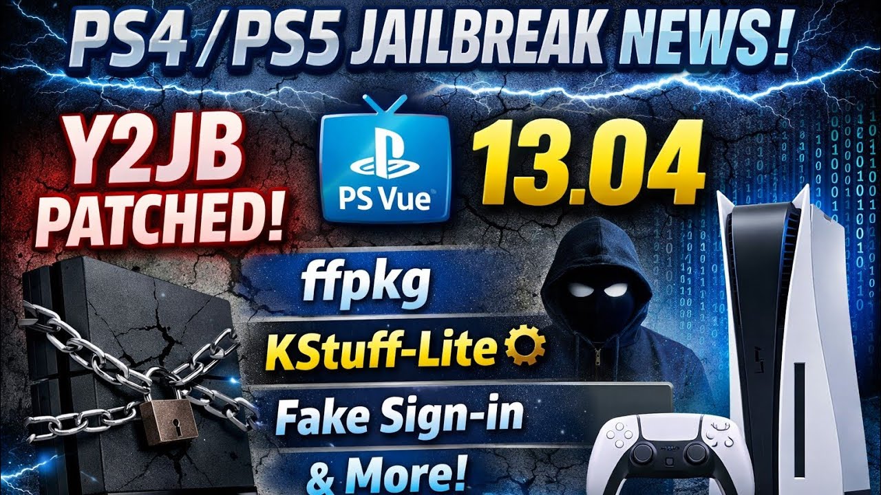 PS4/PS5 Jailbreak News: Y2JB Patched, PSVue, 13.04, ffpkg, Kstuff-Lite, Fake Sign-in & More!