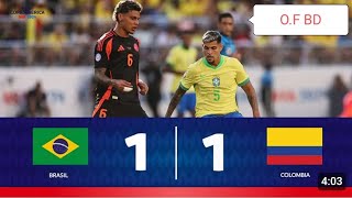 Brazil vs Colombia।  1-1 |Highlights | Copa America 2024 | 03/07/2024