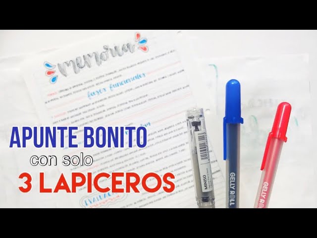 APUNTES BONITOS CON SÓLO TRES LAPICEROS - karlasnotes - YouTube