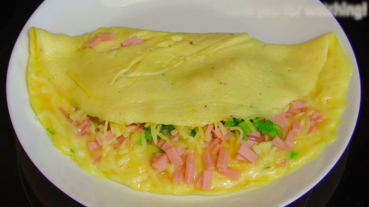 Bologna Sausage Cheese Omelette Recipe / Breakfast Recipes / Easy