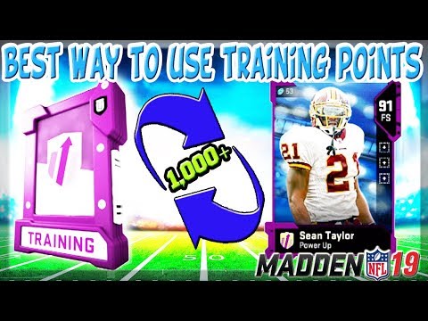 MADDEN 19 ULTIMATE TEAM BEST WAY TO USE TRAINING POINTS AND MAKE 91+ OVR ELITES!!!