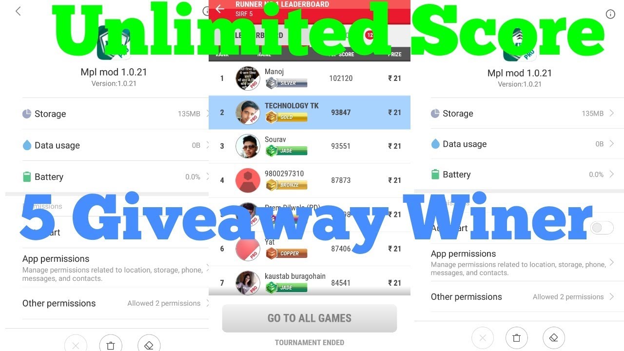 😱😱Mpl 1.0.21 Mod Giveaway 5 lucky winner.😱😱