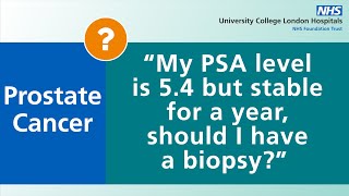 Prostate Cancer | 'My PSA level is 5.4 but stable for a year, should I have a biopsy?'
