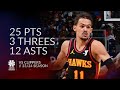 Trae Young 25 pts 3 threes 12 asts vs Clippers 23/24 season