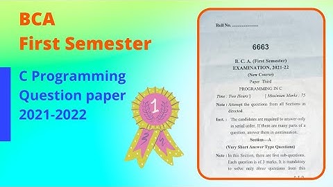 BCA 1st Semester C Programming | Question Paper 2021-2022