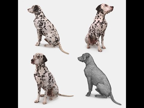 3Dmodel Dalmatian Dog Sitting At 3Dexport.Com