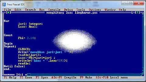 program menghitung luas lingkaran + algoritma