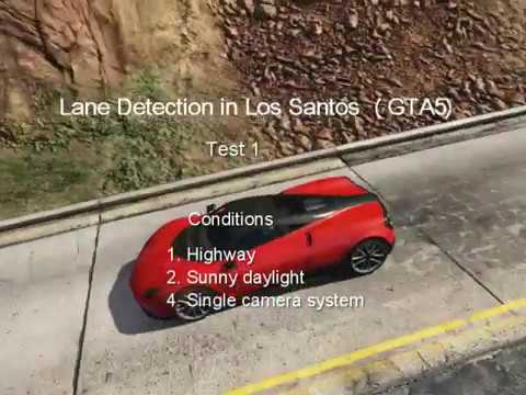 Lane detection in Los Santos: Highway under the sun (Test 1)
