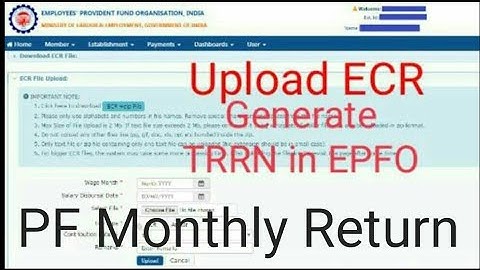 How to file ECR / return in EPFO /TRRN