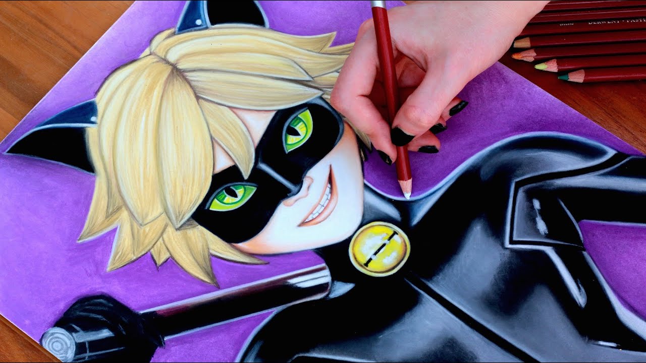 CHAT NOIR Drawing MIRACULOUS LADYBUG (Cat Noir) - YouTube